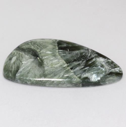 Séraphinite Vert multicolore naturelle Forme fantaisie, 13.83 ct, Opaque