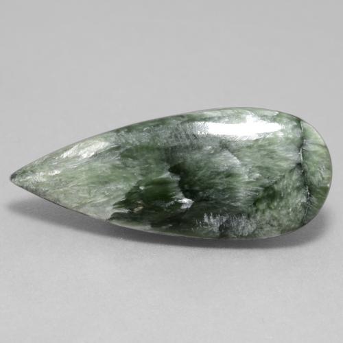 Séraphinite Vert moyen naturelle En forme de poire, 8.40 ct, Opaque