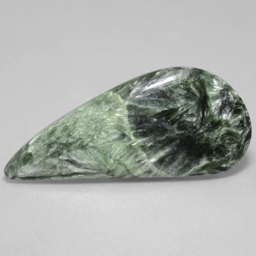 Séraphinite Vert grisâtre naturelle Forme fantaisie, 18.63 ct, Opaque