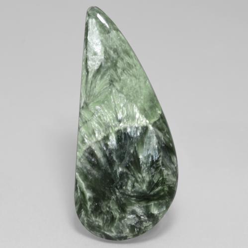 Séraphinite Vert grisâtre naturelle Forme fantaisie, 18.63 ct, Opaque