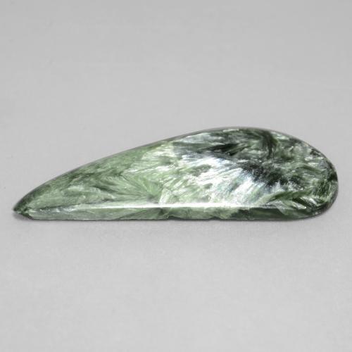 Séraphinite Vert grisâtre naturelle Forme fantaisie, 18.63 ct, Opaque