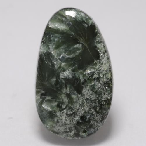 Séraphinite vert naturelle forme fantaisie, 6,42 ct, opaque