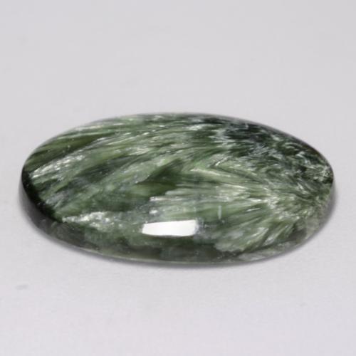 Séraphinite vert naturelle coupe ovale, 8,17 ct, opaque