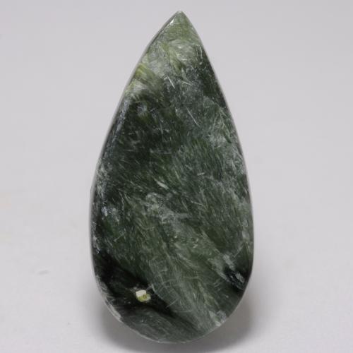 Séraphinite Vert multicolore naturelle En forme de poire, 6.29 ct, Opaque