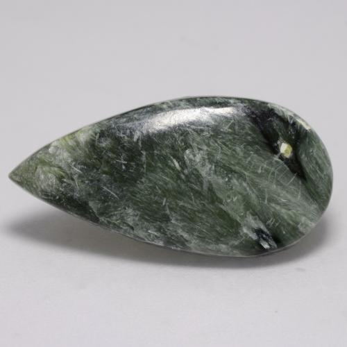 Séraphinite Vert multicolore naturelle En forme de poire, 6.29 ct, Opaque