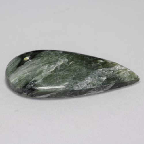 Séraphinite Vert multicolore naturelle En forme de poire, 6.29 ct, Opaque