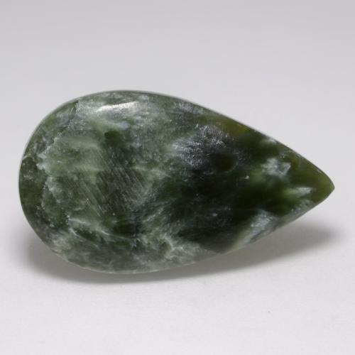 Séraphinite vert naturelle en forme de poire, 8,10 ct, opaque
