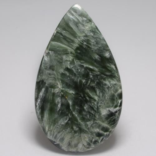 Séraphinite Vert moyen naturelle En forme de poire, 17.10 ct, Opaque