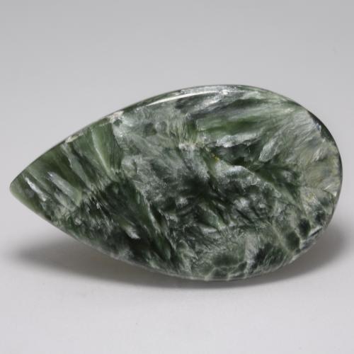 Séraphinite Vert moyen naturelle En forme de poire, 17.10 ct, Opaque