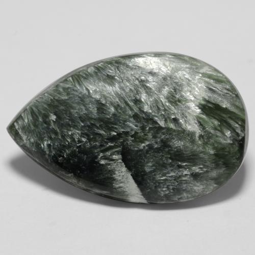 Séraphinite Vert foncé naturelle En forme de poire, 10.14 ct, Opaque