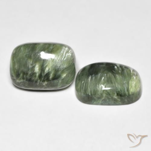 Shop natural 11.56ct Vert terreux Séraphinite gems, Coussin, from Russie at GemSelect. In stock, global shipping!