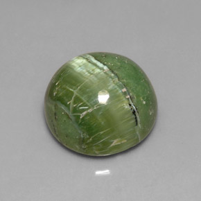 Serpentine vert naturelle coupe roude, 6,40 ct, opaque