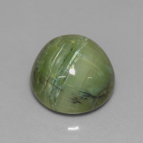 Serpentine vert naturelle coupe roude, 7,64 ct, opaque
