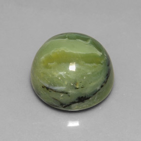 Serpentine vert naturelle coupe roude, 8,26 ct, opaque