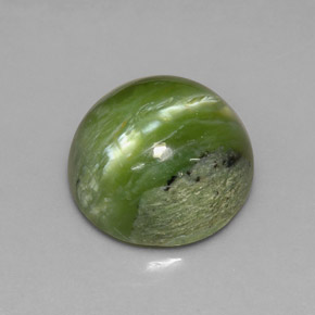 Serpentine vert naturelle coupe roude, 7,28 ct, opaque