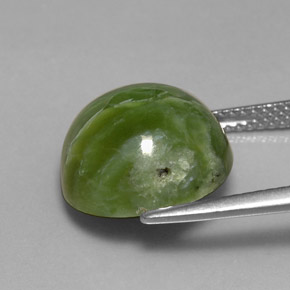 Serpentine vert naturelle coupe roude, 7,28 ct, opaque