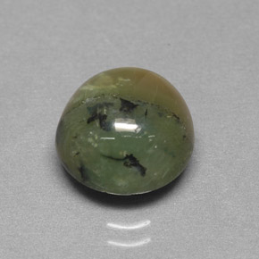 Serpentine vert naturelle coupe roude, 3,63 ct, opaque