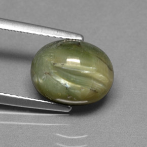 Serpentine vert naturelle coupe ovale, 2,95 ct, opaque