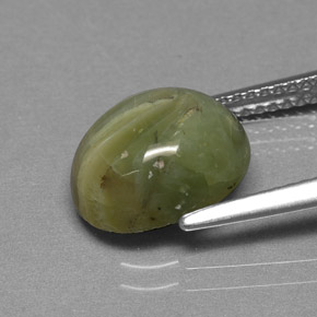 Serpentine vert naturelle coupe ovale, 2,95 ct, opaque