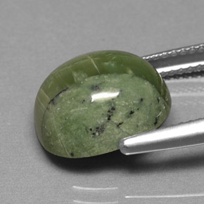 Serpentine vert naturelle coupe ovale, 4,84 ct, opaque