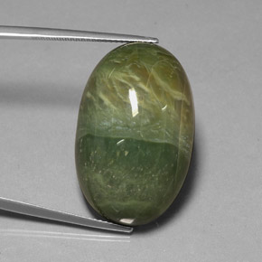 Serpentine vert naturelle coupe ovale, 38,22 ct, opaque