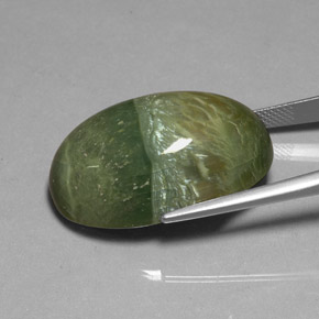 Serpentine vert naturelle coupe ovale, 38,22 ct, opaque