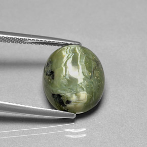 Serpentine vert naturelle coupe ovale, 9,20 ct, opaque