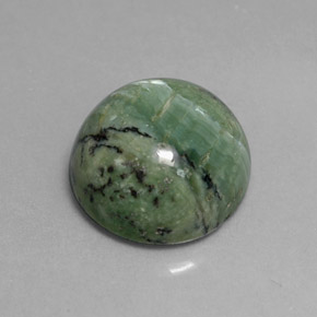 Serpentine vert naturelle coupe roude, 5,84 ct, opaque