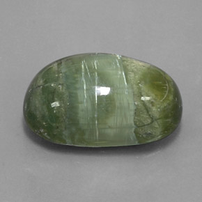 Serpentine vert naturelle coupe ovale, 14,20 ct, opaque