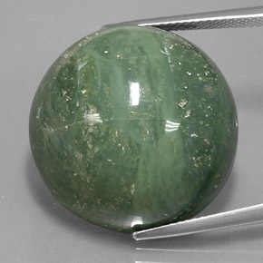 Serpentine vert naturelle coupe roude, 41,28 ct, opaque
