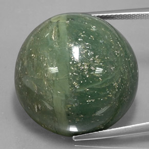 Serpentine vert naturelle coupe roude, 48,32 ct, opaque