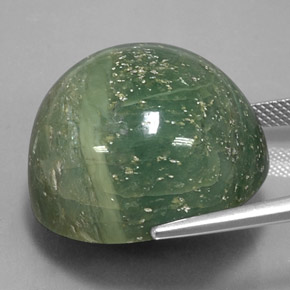Serpentine vert naturelle coupe roude, 48,32 ct, opaque