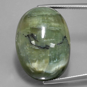 Serpentine vert naturelle coupe ovale, 42,76 ct, opaque