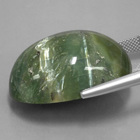 Serpentine vert naturelle coupe ovale, 42,50 ct, opaque