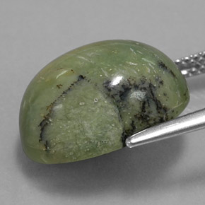 Serpentine vert naturelle coupe ovale, 7,68 ct, opaque