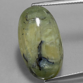 Serpentine vert naturelle coupe ovale, 9,95 ct, opaque