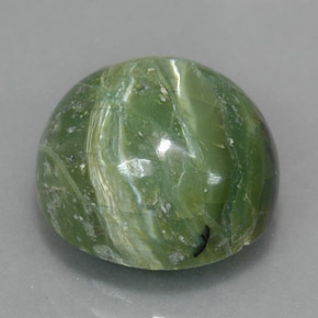 Serpentine vert naturelle coupe roude, 5,71 ct, opaque