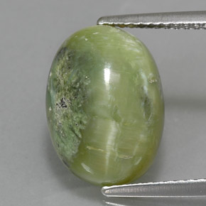 Serpentine vert naturelle coupe ovale, 5,32 ct, opaque