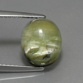 Serpentine vert naturelle coupe ovale, 2,93 ct, opaque