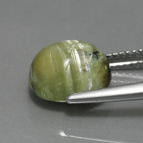 Serpentine vert naturelle coupe ovale, 2,93 ct, opaque