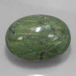 Serpentine Vert terreux naturelle ovale, 79.50 ct, Opaque