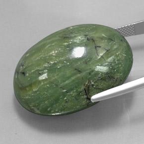 Serpentine Vert terreux naturelle ovale, 79.50 ct, Opaque