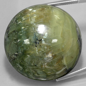 Serpentine vert naturelle coupe roude, 122,80 ct, opaque
