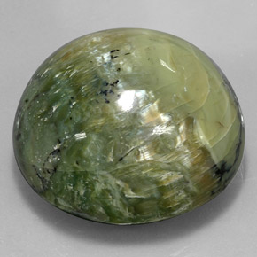 Serpentine vert naturelle coupe roude, 122,80 ct, opaque