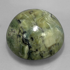 Serpentine vert naturelle coupe roude, 58,61 ct, opaque