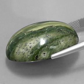 Serpentine vert naturelle coupe ovale, 47,57 ct, opaque
