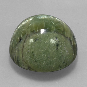 Serpentine vert naturelle coupe roude, 20,97 ct, opaque