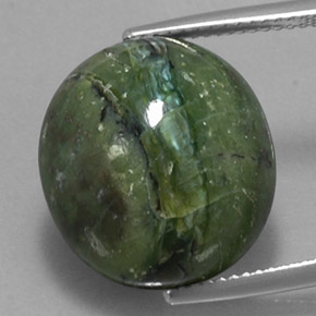 Serpentine vert naturelle coupe ovale, 14,38 ct, opaque