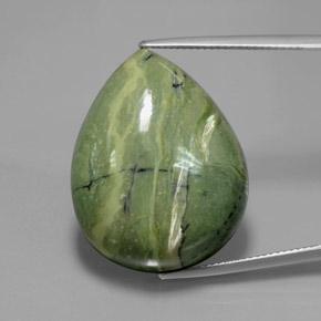 Serpentine Vert terre naturelle En forme de poire, 37.21 ct, Opaque
