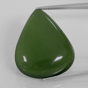 Serpentine vert naturelle en forme de poire, 29,88 ct, transparent